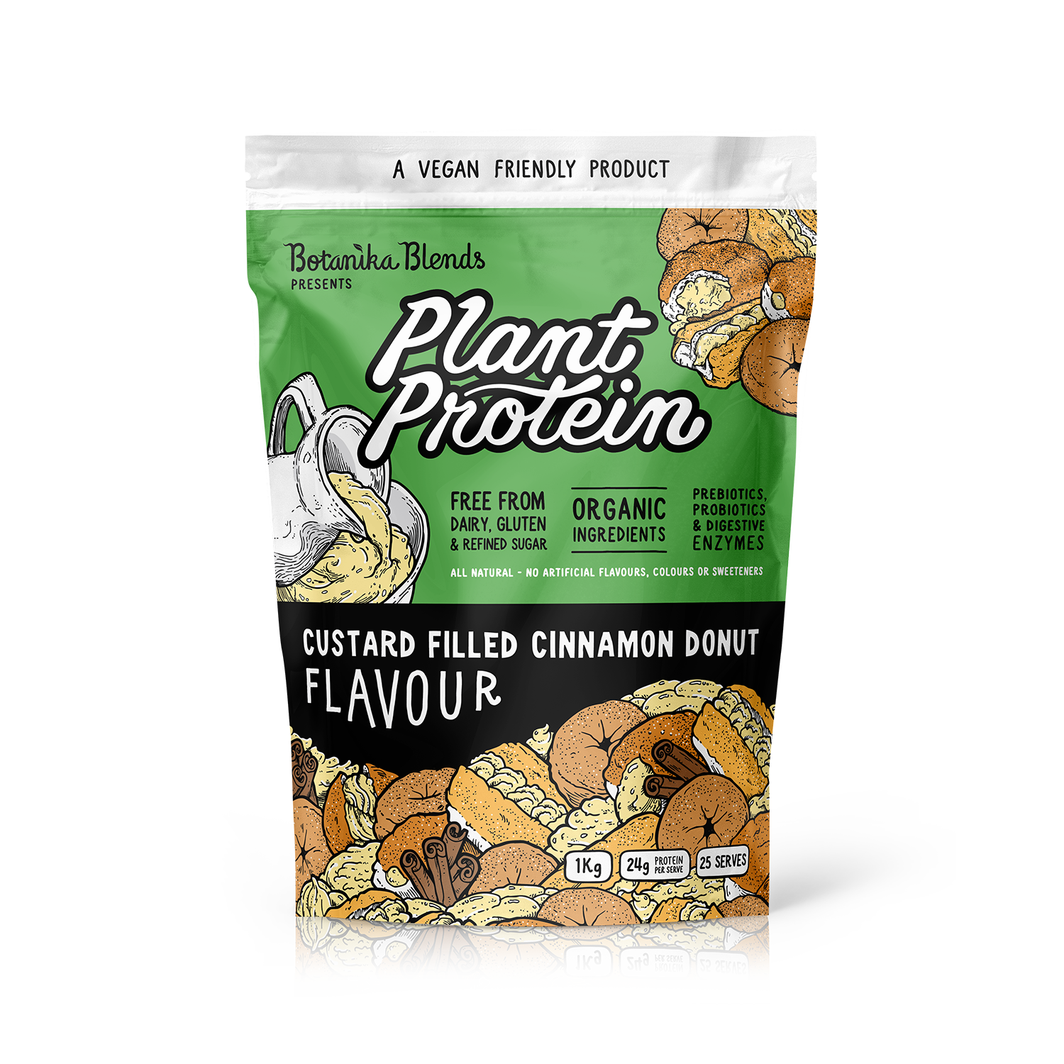 PLANT PROTEIN - CUSTARD FILLED CINNAMON DONUT