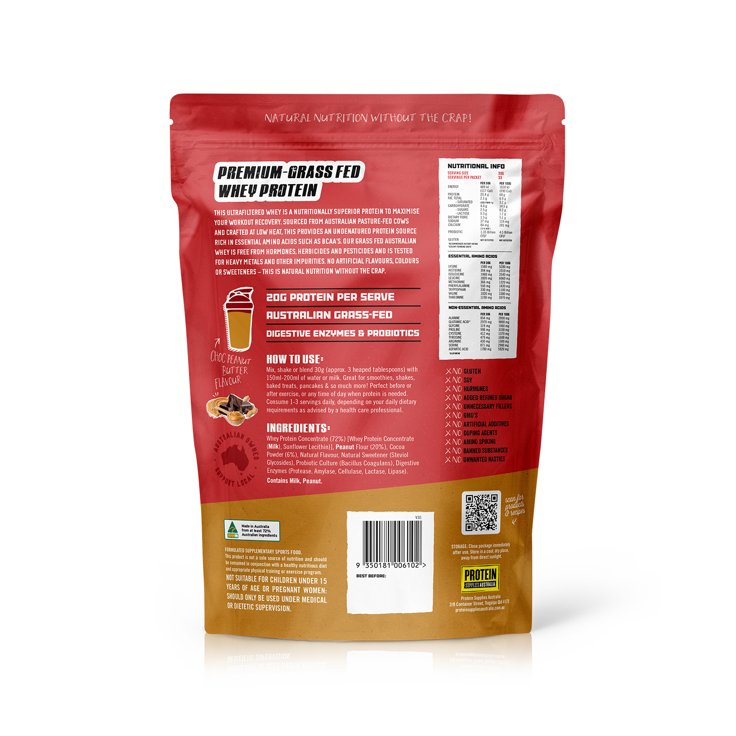 AUSTRALIAN WHEY PROTEIN - CHOC PEANUT BUTTER