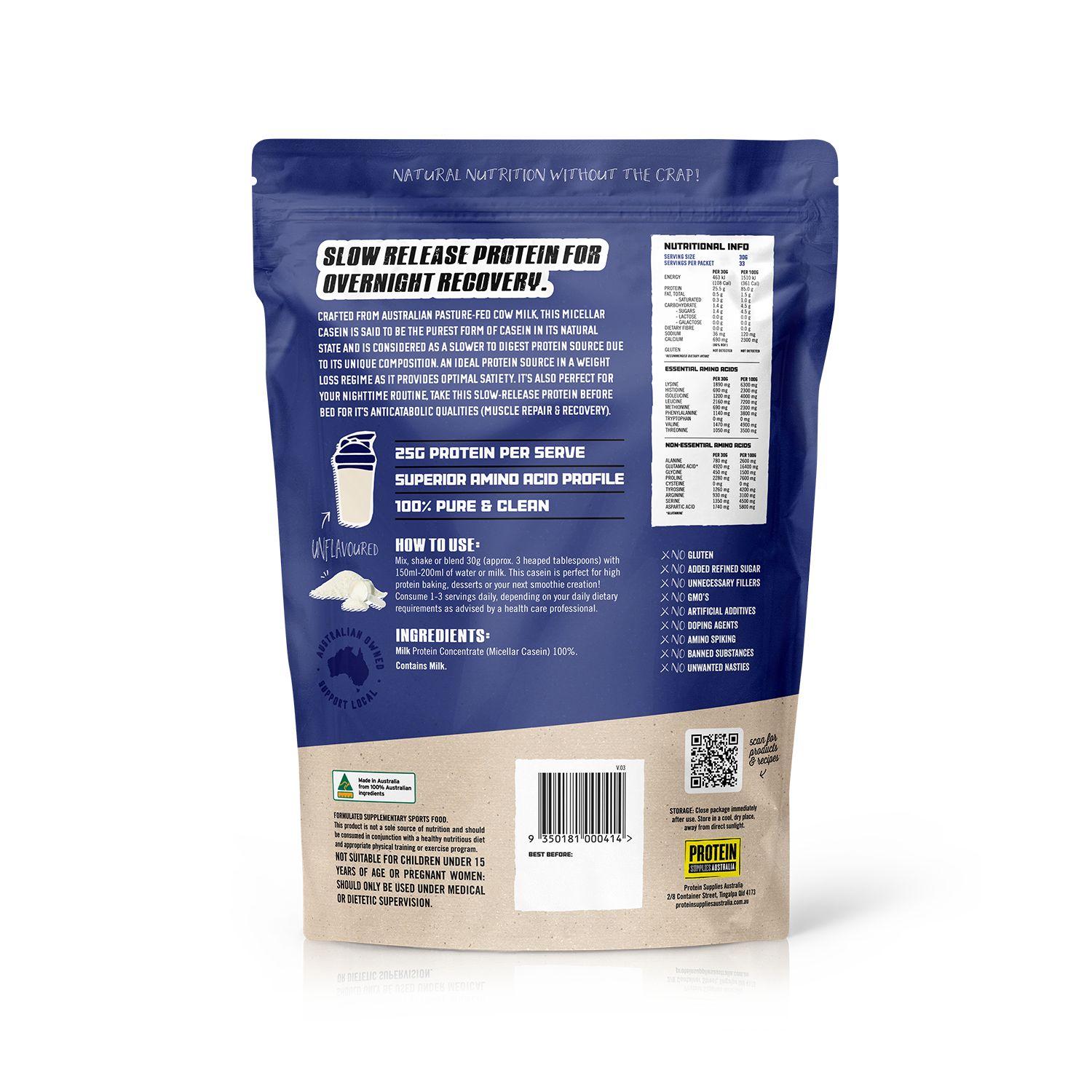 MICELLAR CASEIN PROTEIN - UNFLAVOURED