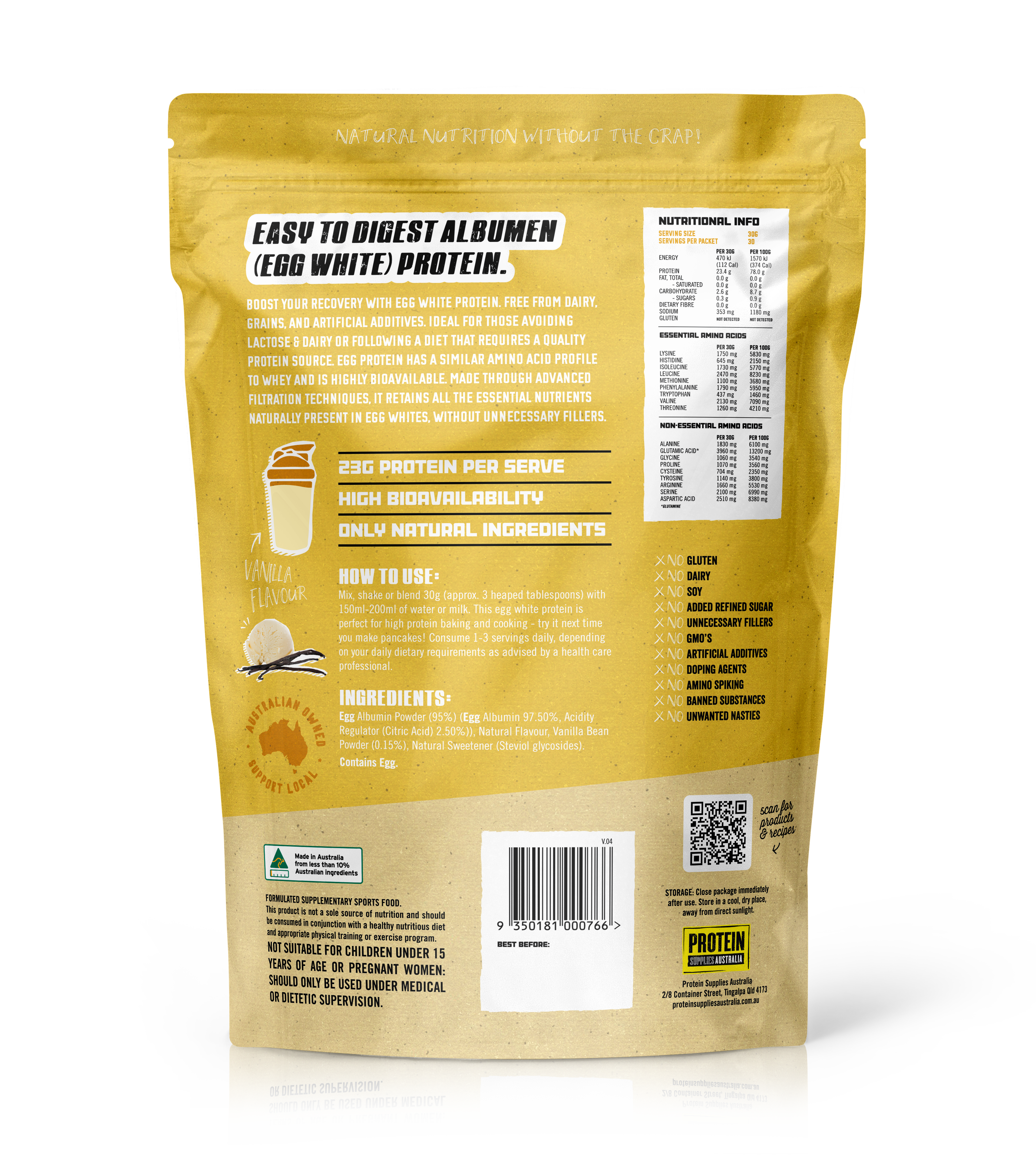 EGG WHITE PROTEIN - VANILLA