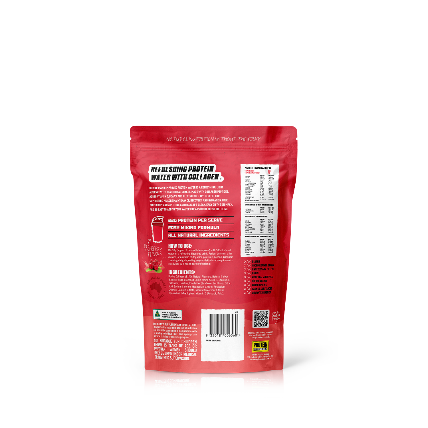 COLLAGEN PROTEIN WATER - RASPBERRY