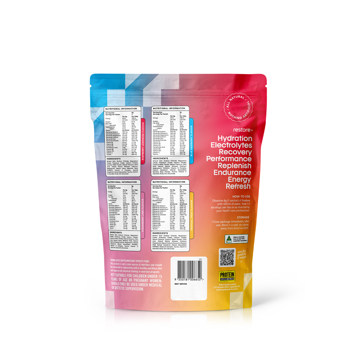 Restore Sample Chart Restore Hydration Sample Pack Wholesale | Electrolyte Sachets 💦 ...