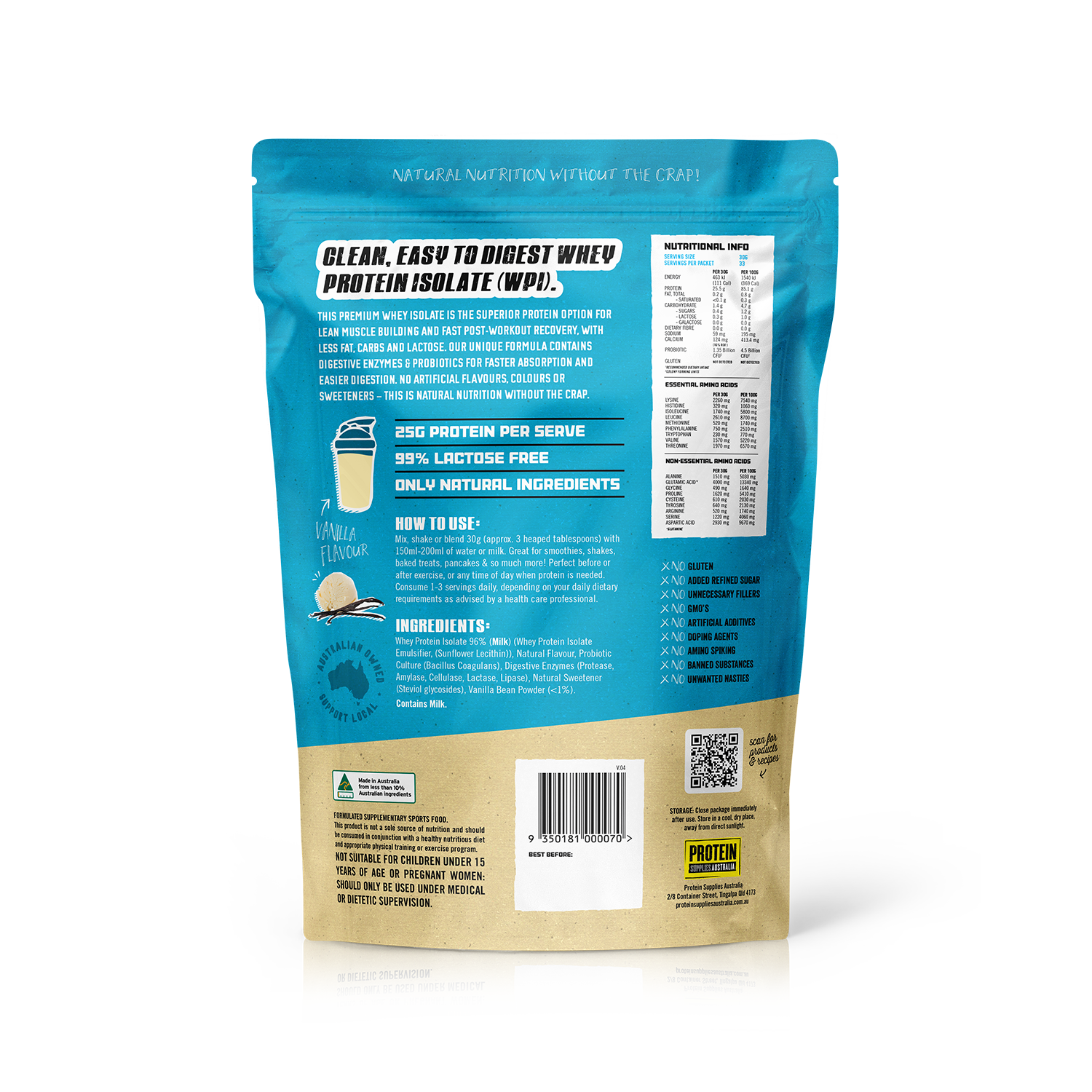 WHEY ISOLATE (WPI) - VANILLA BEAN