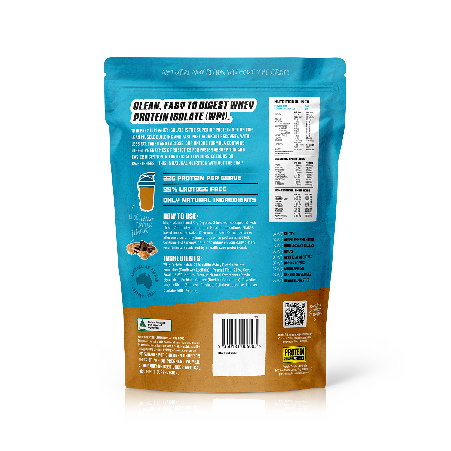 WHEY ISOLATE (WPI) - CHOC PEANUT BUTTER
