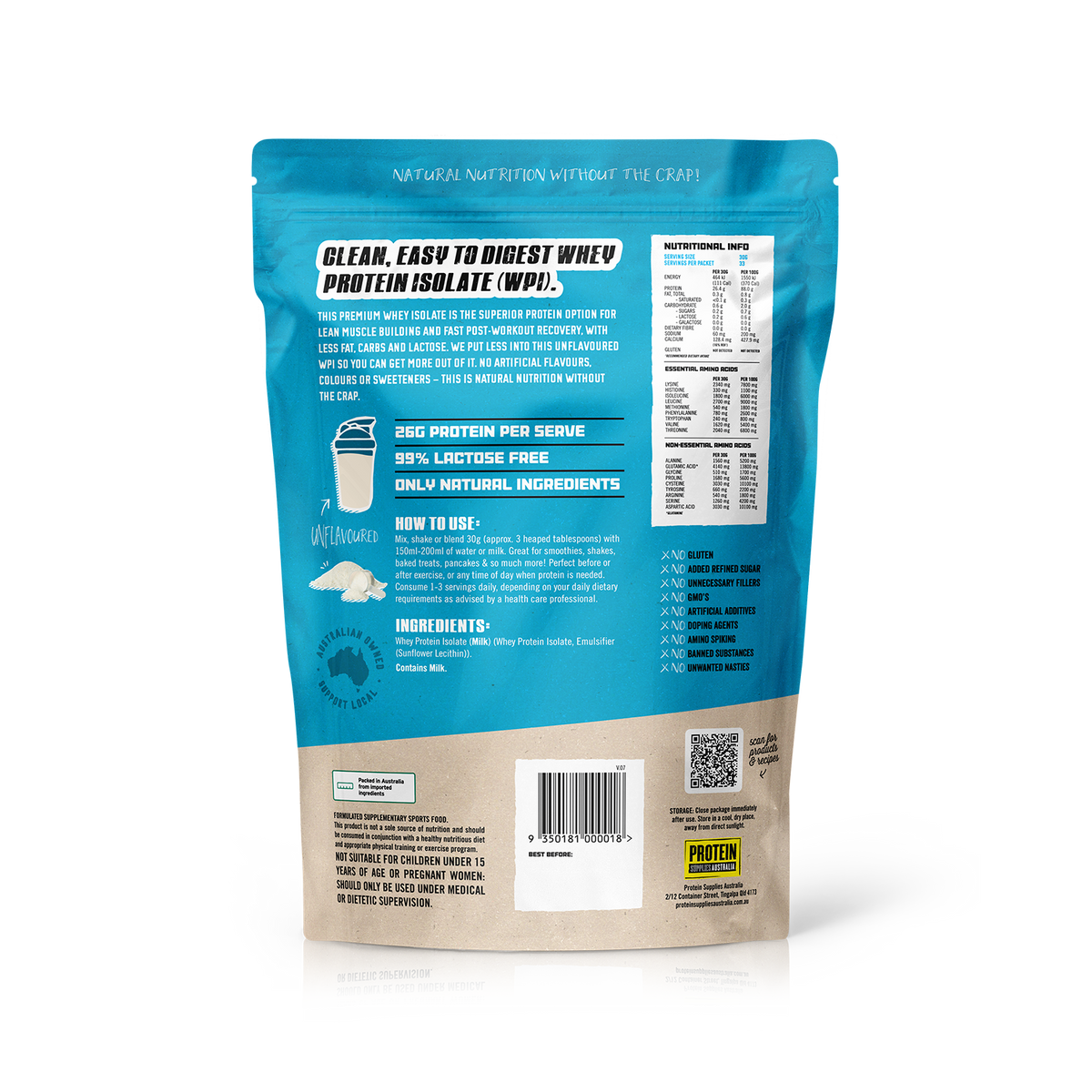 WHEY ISOLATE (WPI) - UNFLAVOURED